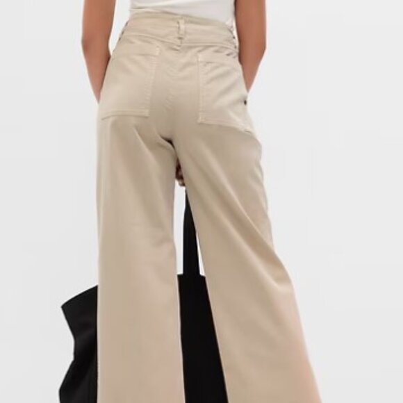 Gap Mid Rise Loose Khaki Wide Leg Pant Size 4 - Picture 2 of 3